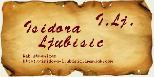 Isidora Ljubišić vizit kartica